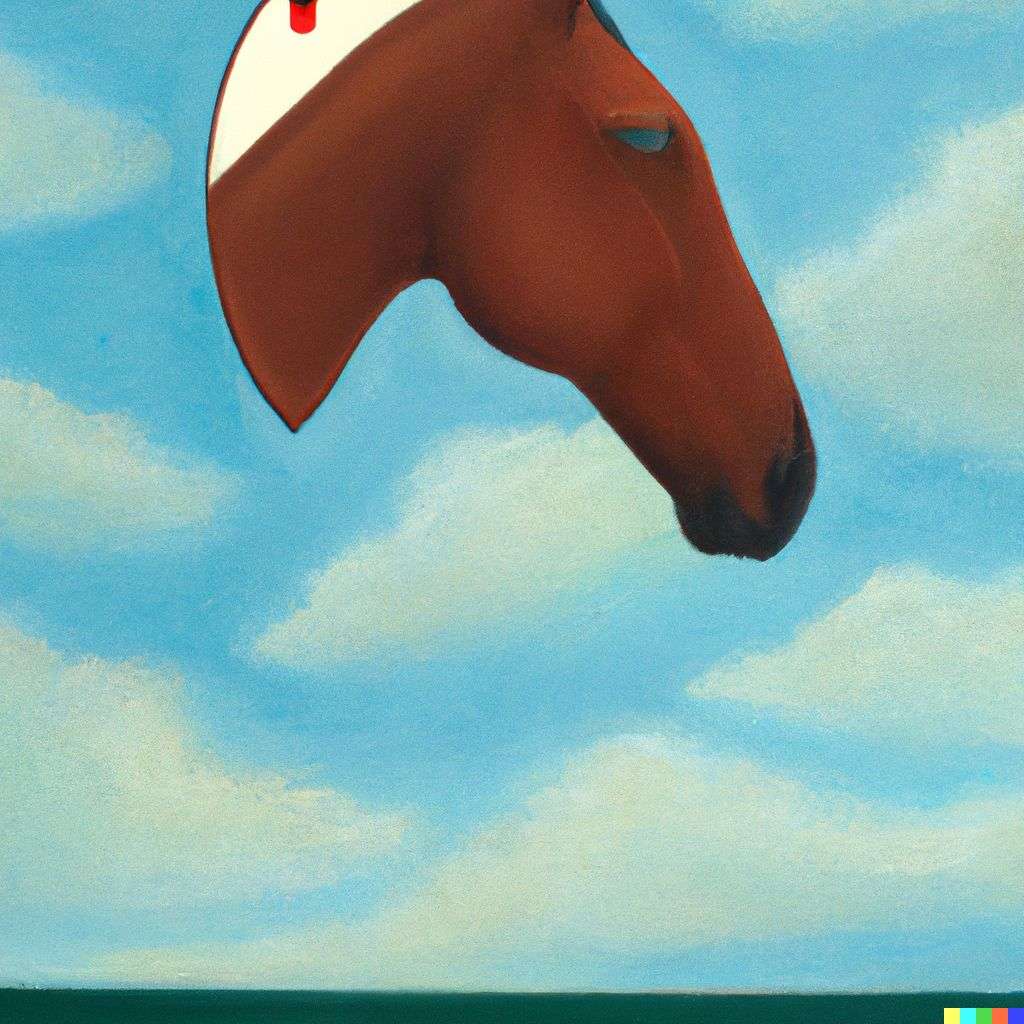 a horse, painting by Rene Magritte